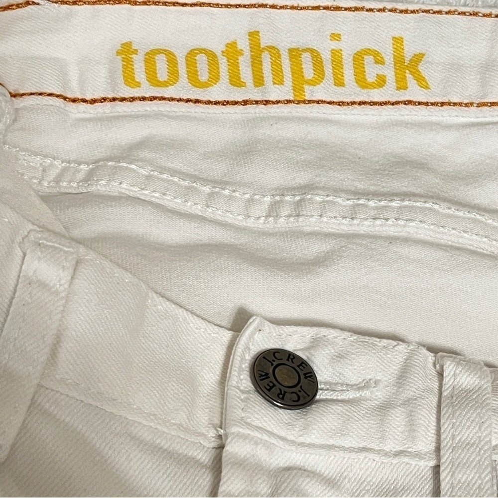 J. Crew Factory Toothpick Cropped Stretch White Denim Size 30 - Picture 8 of 12